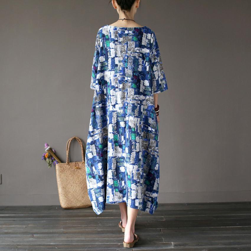 Buddha Trends Dress Art Inspired Cotton and Linen Maxi Dress