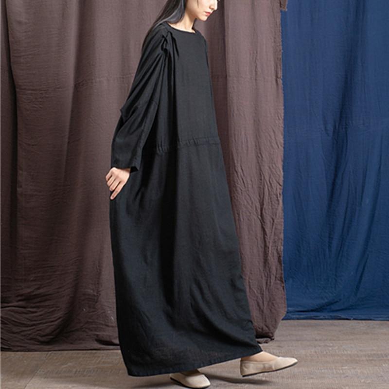 Buddha Trends Dress Black / One Size Drawstring Empire Waist Maxi Dress  | Zen