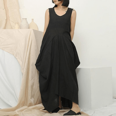 Buddha Trends Dress Black / S Zen Gypsy Asymmetrical Dress  | Zen