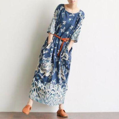 Royal Dragons Linen Dress