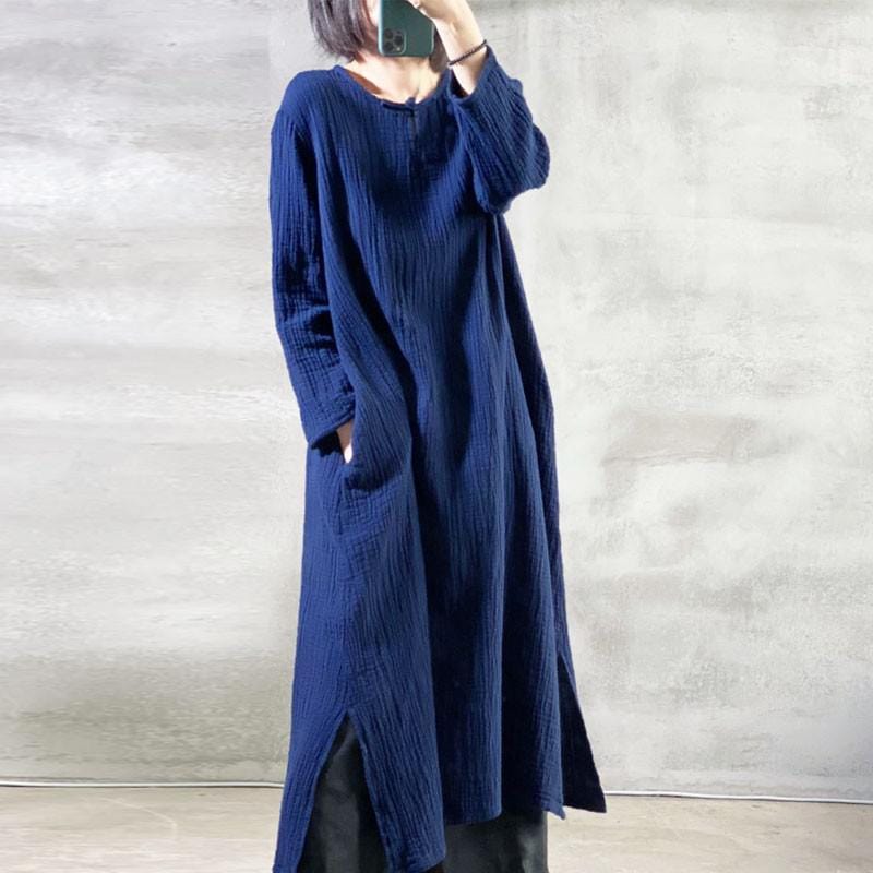 Buddha Trends Dress Blue / One Size Vibrant Long Sleeve Maxi Dress  | Zen