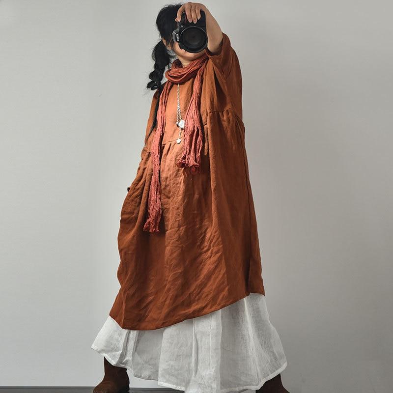 Buddha Trends Dress Brown / One Size Oversized Pleated Zen Robe