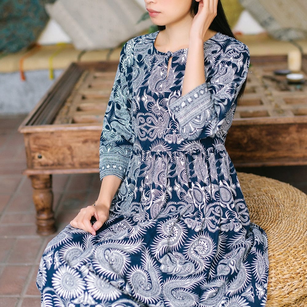 Buddha Trends Dress Chinese Legends Cotton Linen Dress