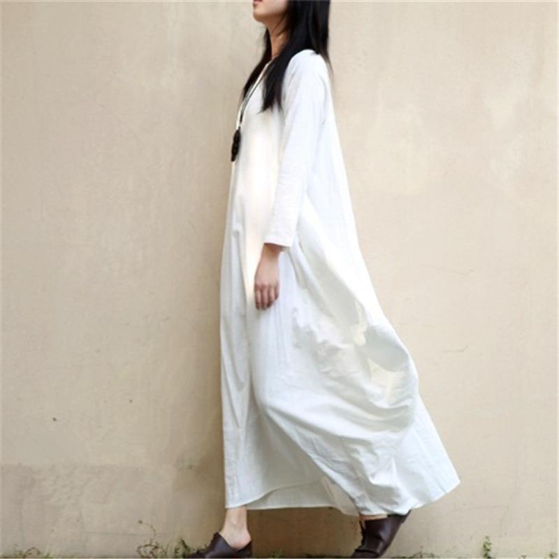 Buddha Trends Dress Cotton and Linen Oversized Maxi Dress