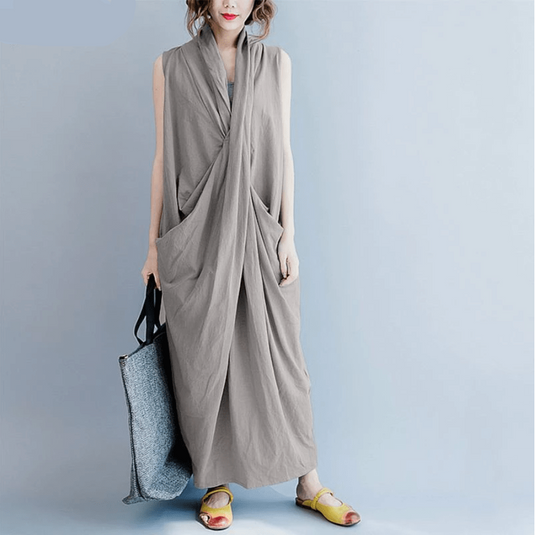 Cross Wrap Sleeveless Maxi Dress – Buddhatrends