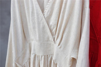 Buddha Trends Dress Empire Waist Cotton Linen Casual Dress  | Zen
