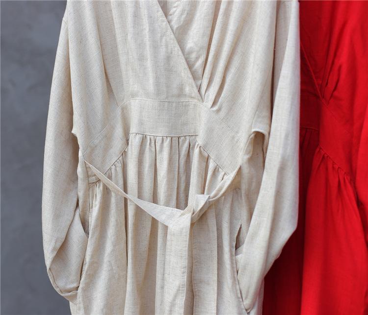 Empire Waist Cotton Linen Casual Dress | Zen Buddhatrends Empire Waist Cotton Linen Casual Dress | Zen Buddhatrends