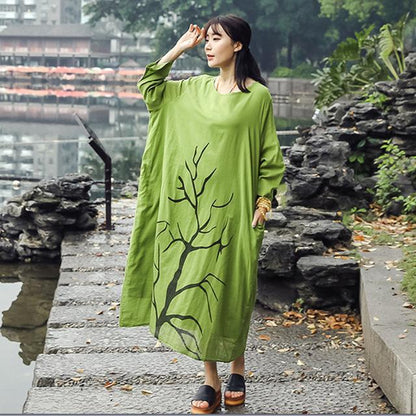 Tree of Life Long Sleeve Dress  | Zen