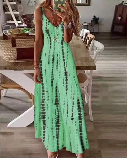 Buddha Trends Dress green / XXXL Boho Chic Tie-Dye Beach Dress
