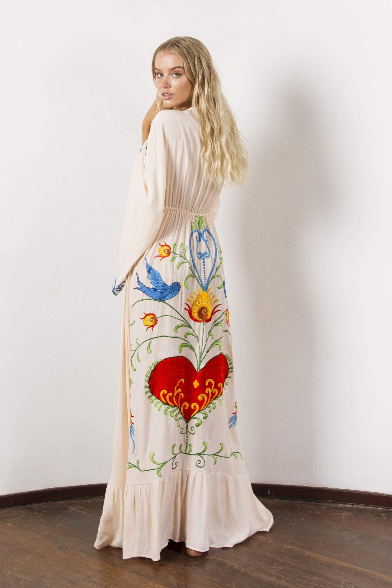 Higher Consciousness Boho Maxi Dress Light Beige / XL Higher Consciousness Boho Maxi Dress Light Beige / XL