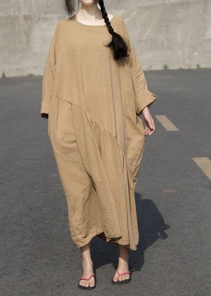 Buddha Trends Dress Long Sleeve Oversized Linen Maxi Dress | Lotus