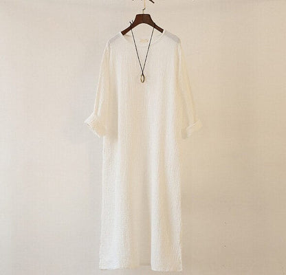 Buddha Trends Dress Loose Fluid Linen Dress | Zen