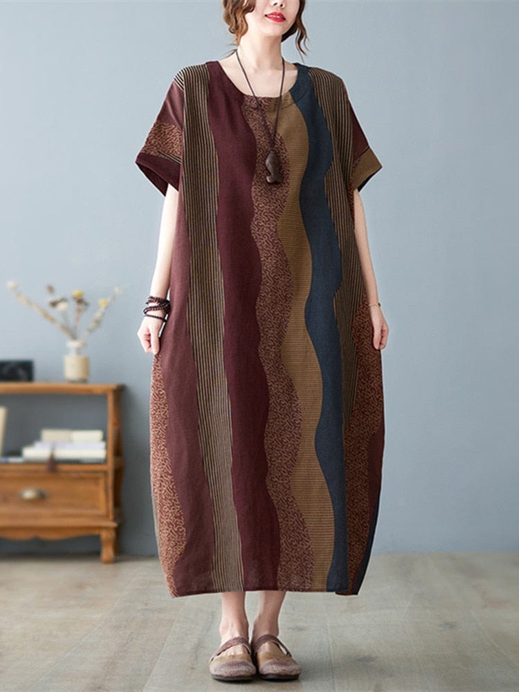Buddha Trends Dress Loose Oversized Midi Dress  | Zen