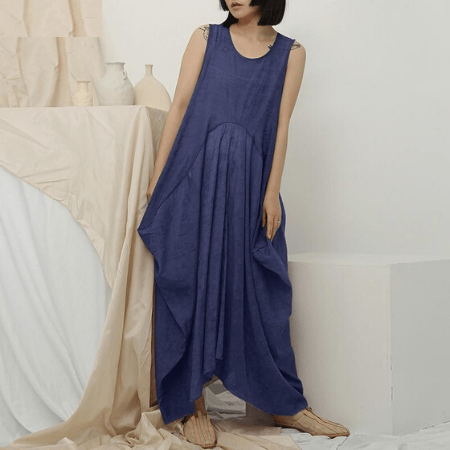 Buddha Trends Dress Navy / S Zen Gypsy Asymmetrical Dress  | Zen