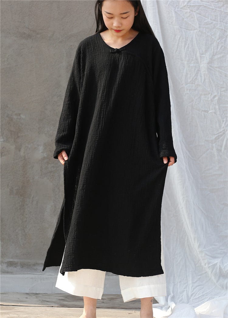 Buddha Trends Dress Oversized Cotton Linen Tunic Dress  | Zen