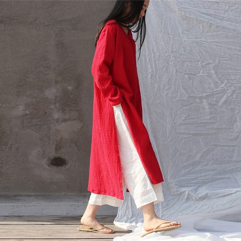 Oversized Linen Maxi Dress | Buddhatrends Oversized Linen Maxi Dress | Buddhatrends