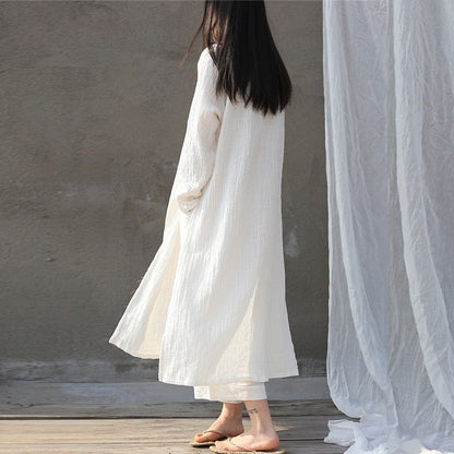 Buddha Trends Dress Oversized Linen Maxi Dress  | Zen