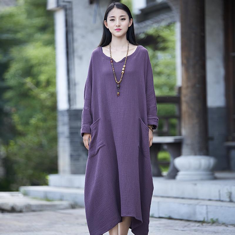 Buddha Trends Dress Purple / One Size Oversized Loveleen Dress  | Zen