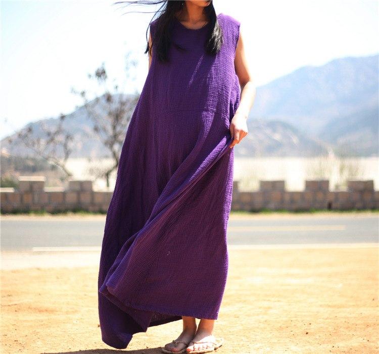 Buddha Trends Dress Purple / One Size Zen Casual Tank Maxi Dress  | Zen