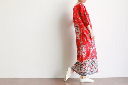 Buddha Trends Dress Royal Dragons Linen Dress