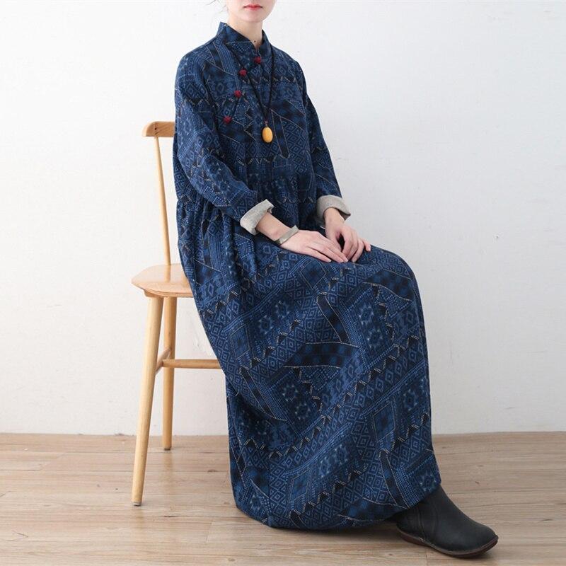 Buddha Trends Dress Sacred Geometry Chinese Linen Dress