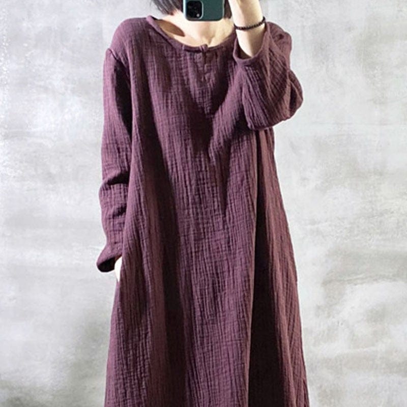 Buddha Trends Dress Vibrant Long Sleeve Maxi Dress  | Zen