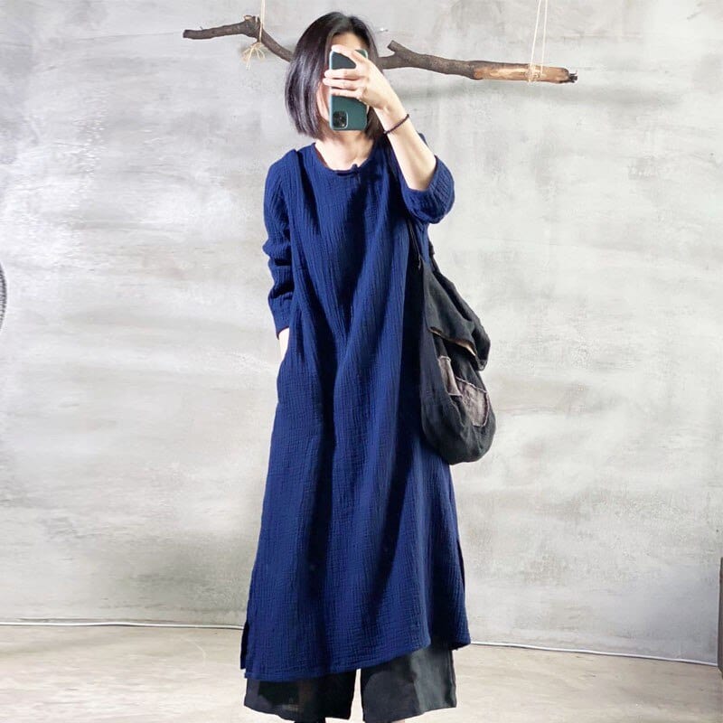 Buddha Trends Dress Vibrant Long Sleeve Maxi Dress  | Zen