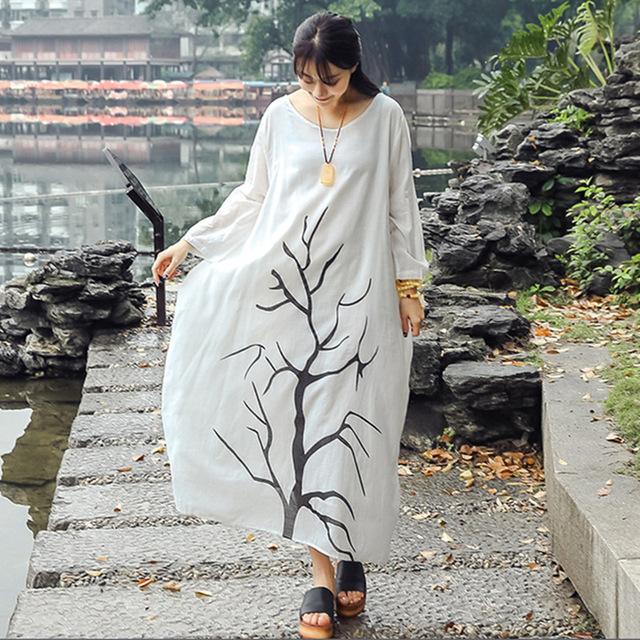 Tree of Life Long Sleeve Dress  | Zen