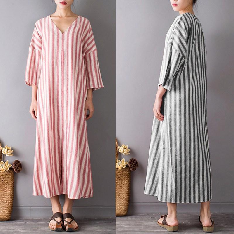 Zen Garden Striped Maxi Dress  | Zen