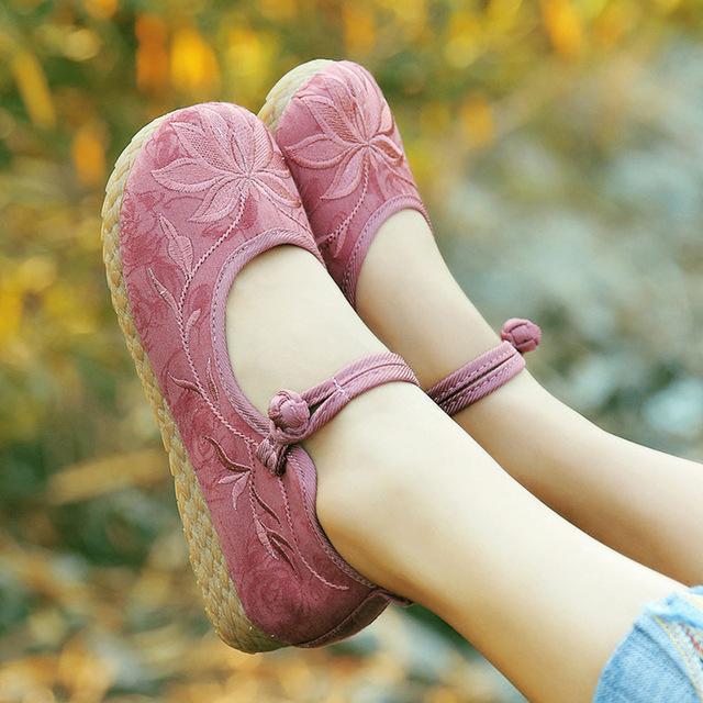 Buddha Trends Dusty Pink / 6 Pink Cotton &amp; Linen Shoes
