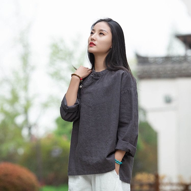 Buddha Trends Fall Linen Shirt | Zen