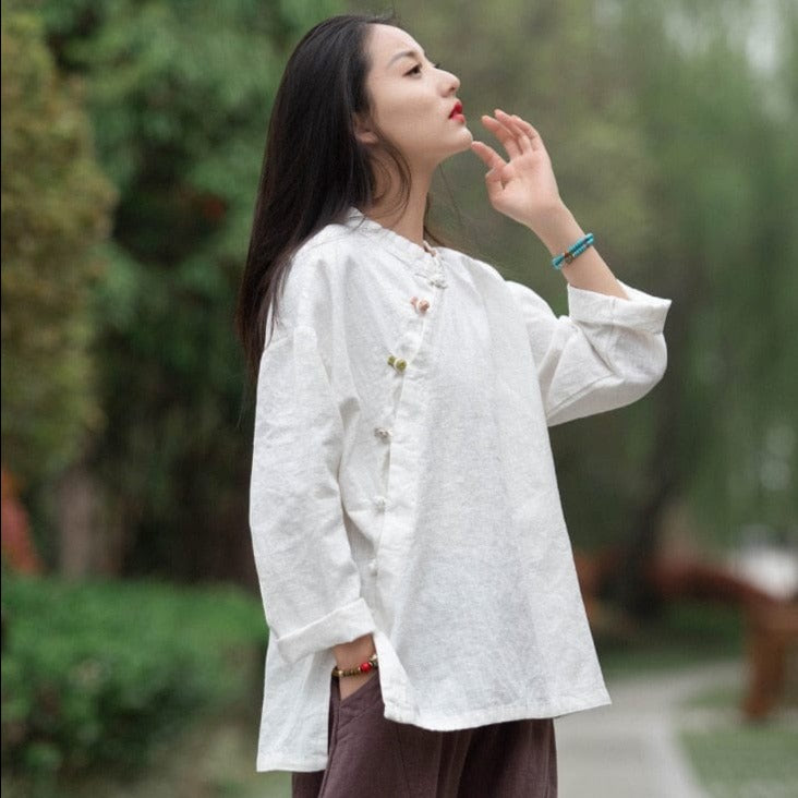 Buddha Trends Fall Linen Shirt | Zen