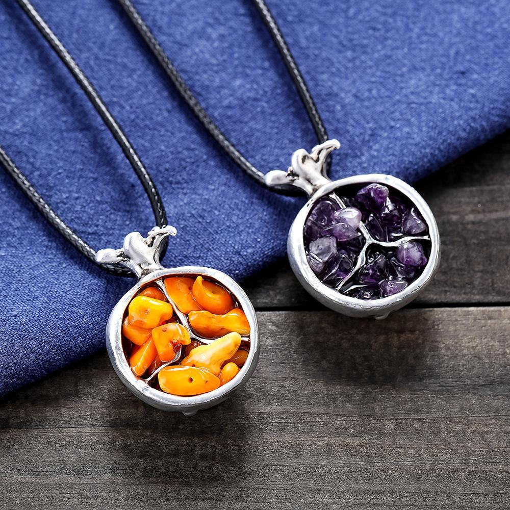 Fruit Geometric Stone Pendant Necklace – Buddhatrends