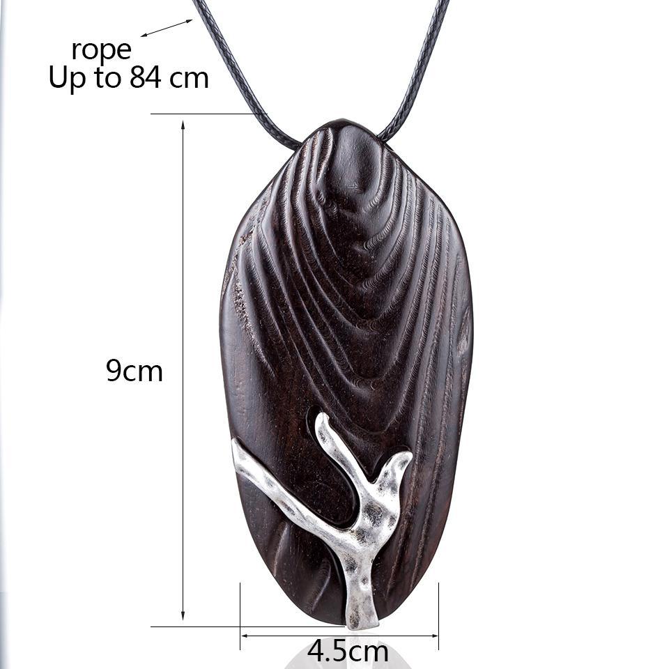 Buddha Trends Geometric Wooden Pendant Necklace