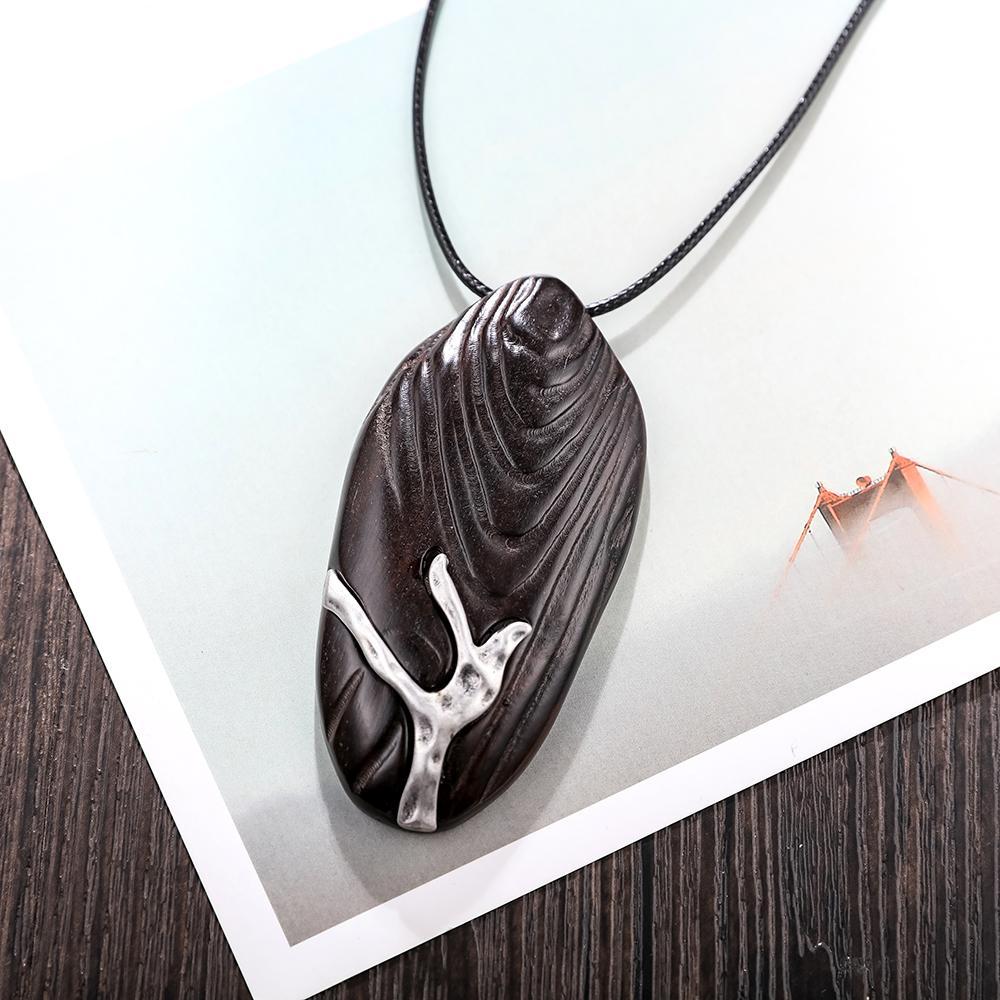 Buddha Trends Geometric Wooden Pendant Necklace