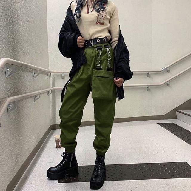 Buddha Trends Green / M Retro Cargo Trousers