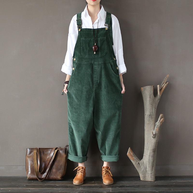 Plus Size Loose Corduroy Overalls For Women | Buddhatrends