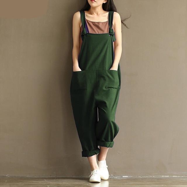 Buddha Trends Green / S Plus Size 90s Overalls for women