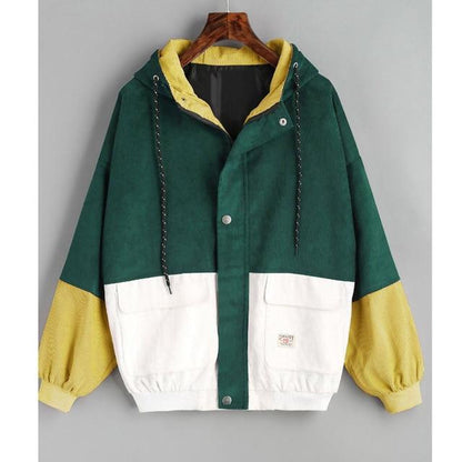 Buddha Trends Green &amp; White / XXL Vintage Windbreaker Jacket