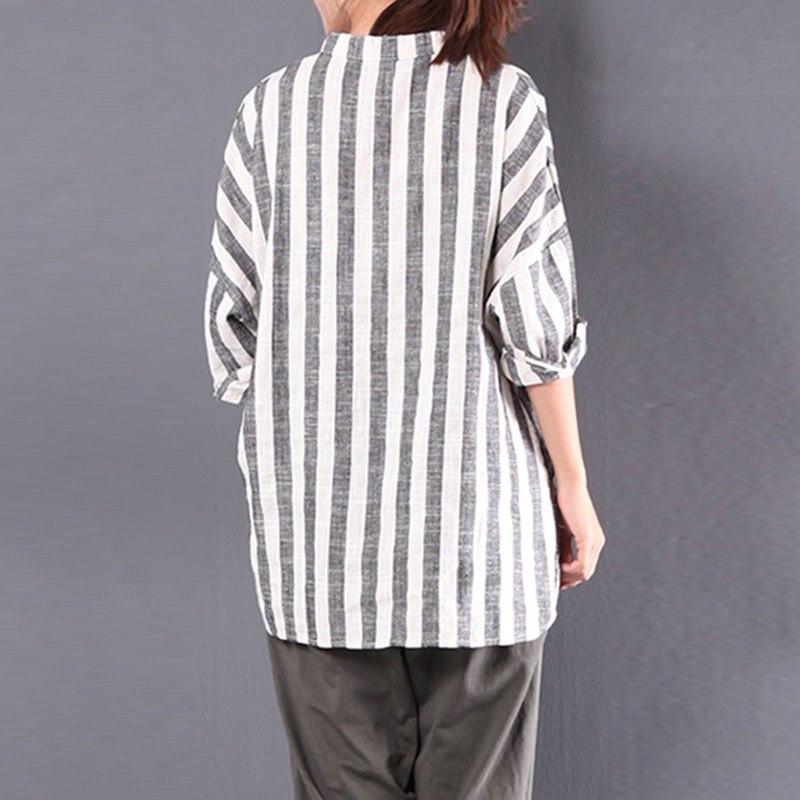 Buddha Trends Grey and White Vertical Striped Shirt  | Zen