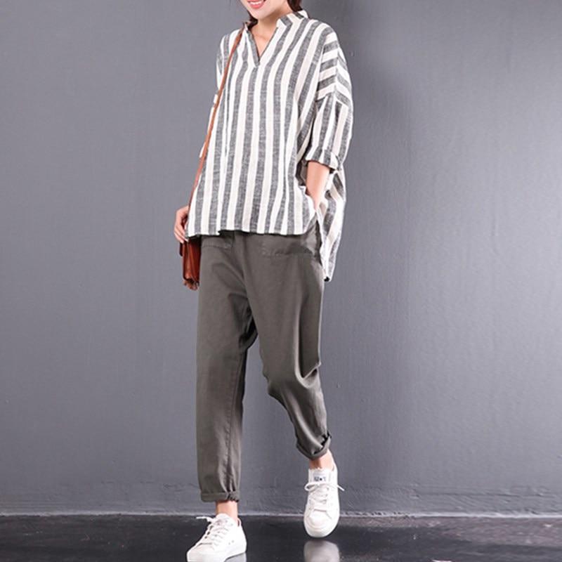 Buddha Trends Grey and White Vertical Striped Shirt  | Zen