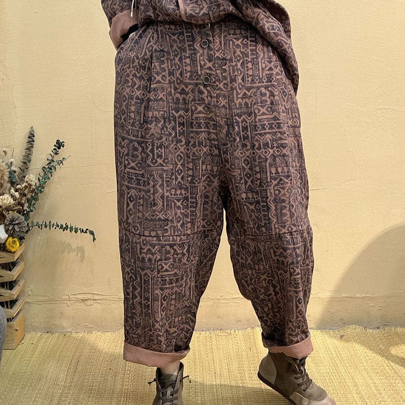 Buddha Trends Harem Pants 3 / One Size Abstract Linen Harem Pants