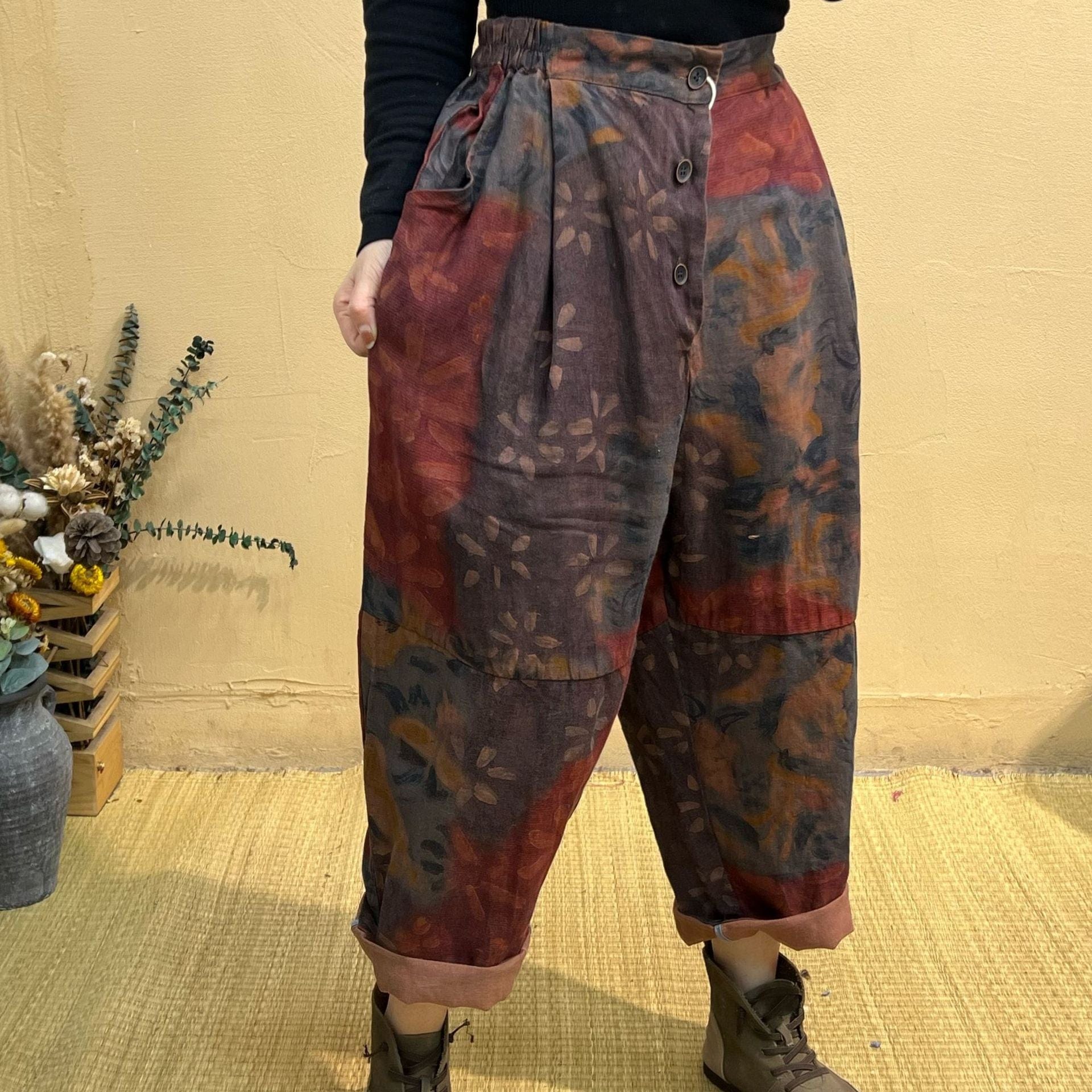 Buddha Trends Harem Pants Abstract Linen Harem Pants