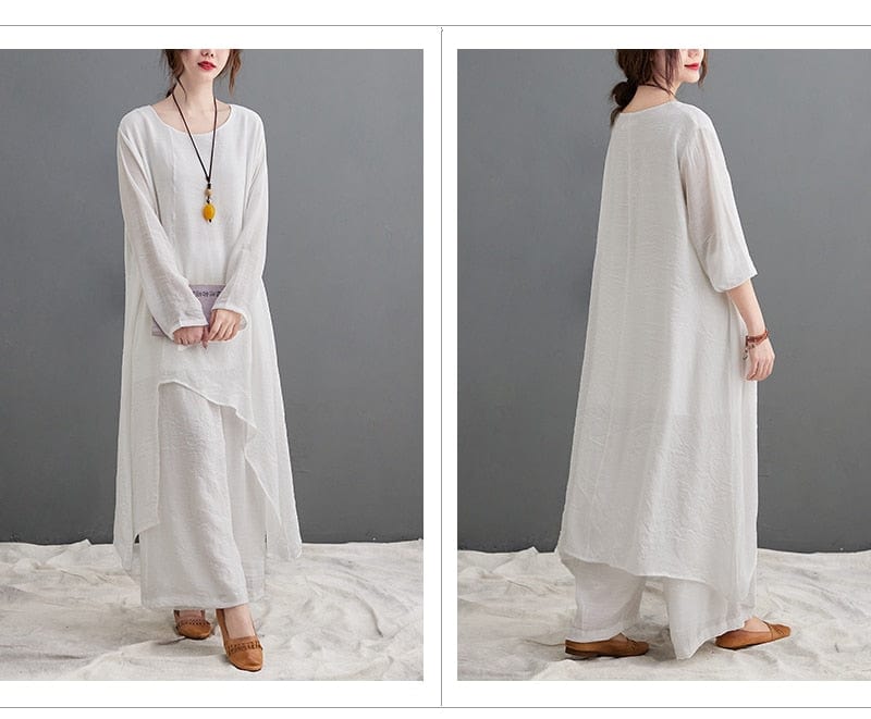 Buddha Trends Harem Pants Evania Asymmetrical Shirt With Palazzo Pants | Zen