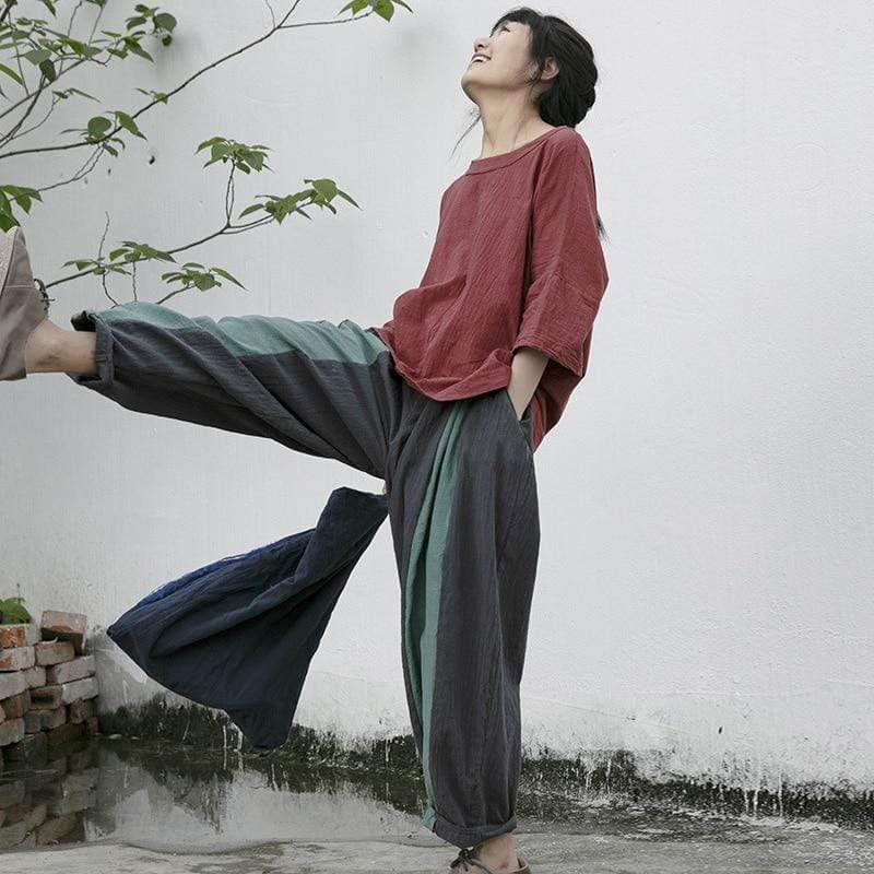 Buddha Trends Harem Pants Gradient Colors Linen Harem Pants  | Lotus