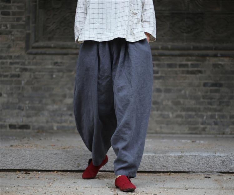 Buddha Trends Harem Pants Gray / One Size Zen Casual Linen Harem Pants | Zen