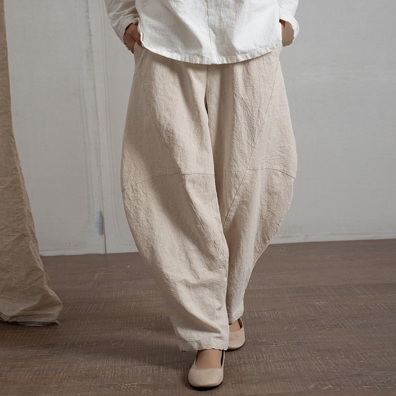 Buddha Trends Harem Pants Linen / One Size Cotton and Linen Wide Leg Harem Pants  | Zen