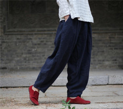 Buddha Trends Harem Pants Navy blue / One Size Zen Casual Linen Harem Pants | Zen