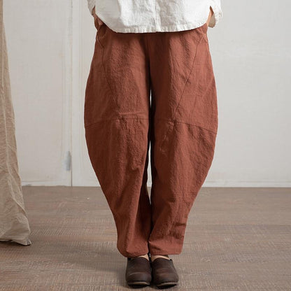 Buddha Trends Harem Pants Orange / One Size Cotton and Linen Wide Leg Harem Pants  | Zen