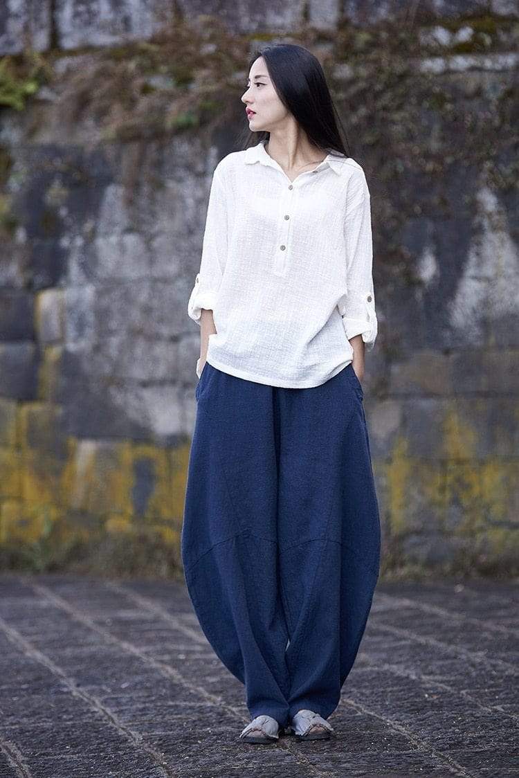 Cilento Woman Linen Trousers White | Cilento Designer Wear
